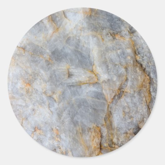 Classic Gray Quarz Crystal Runder Aufkleber (Vorderseite)