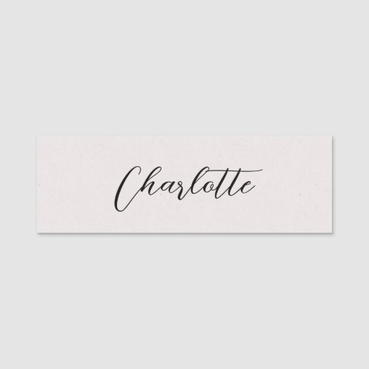 Classic Gray Simple Imitats Textur Hintergrund Namensschild (Vorderseite)
