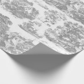 Classic Gray Vintag French Chateau Toile Geschenkpapier (Ecke)