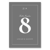 Classic Gray Wedding Tischnummer (Rückseite)