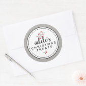 Classic Gray Weihnachts-Leckereien Personalisiert Runder Aufkleber (Umschlag)