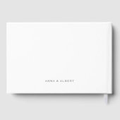 Classic Gray White Bride Groom Wedding Guest Book Gästebuch (Rückseite)