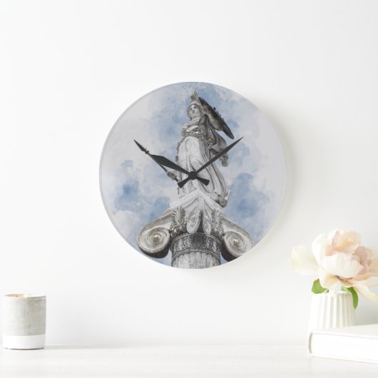 Classic greek statue Athena Große Wanduhr (Zuhause)