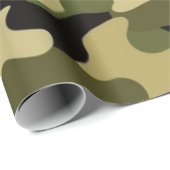 Classic Green and Brown Camouflage Wrapping Paper Geschenkpapier (Rolleneckpunkt)