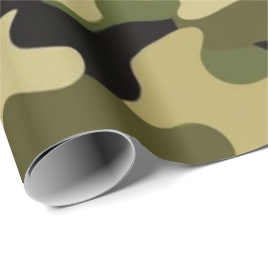 Classic Green and Brown Camouflage Wrapping Paper Geschenkpapier (Rolleneckpunkt)