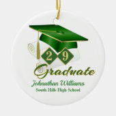 Classic Green and Gold Graduate Keramik Ornament (Vorne)