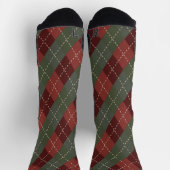 Classic Green and Red Argyle Athletic Performance Socken (Oben)