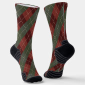 Classic Green and Red Argyle Athletic Performance Socken (Gewinkelt)