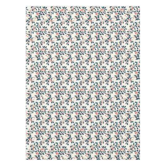 Classic Green and Red Holly and Berries Weihnachte Tischdecke (Vorderseite)