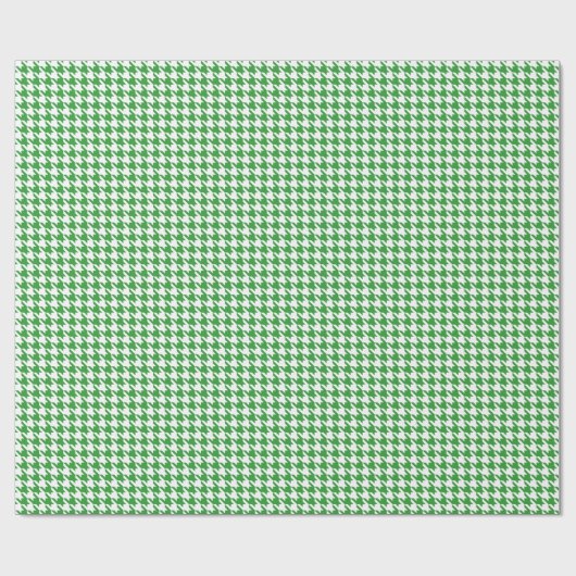 Classic Green and White Houndstooth Pattern Geschenkpapier (Flach)