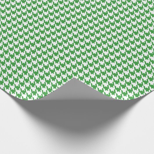 Classic Green and White Houndstooth Pattern Geschenkpapier (Ecke)