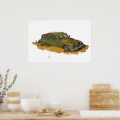 Classic Green Antique Sedan Poster (Küche)