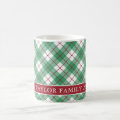 Classic Green Argyle Plaid Preppy Family Name Kaffeetasse (Mittel)