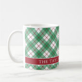 Classic Green Argyle Plaid Preppy Family Name Kaffeetasse (Links)