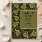 Classic Green Art Nouveau Wedding Save The Date