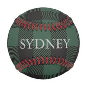 Classic Green Black Buffalo Tartan Kariert Custom Baseball (Vorderseite)