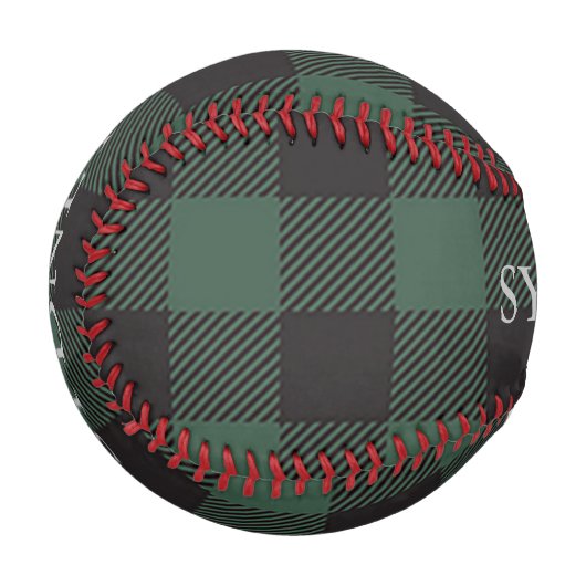 Classic Green Black Buffalo Tartan Kariert Custom Baseball (Vorderseite Links)
