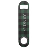 Classic Green Black Buffalo Tartan Kariert Custom Speed Flaschenöffner (Vorderseite)