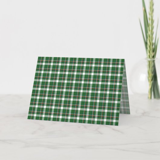 Classic Green Blue White Kariert Pattern Urlaub Karte (Rückseite)