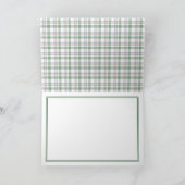 Classic Green Blue White Kariert Pattern Urlaub Karte (Innenseite)