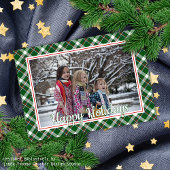 Classic Green Blue White Kariert Pattern Urlaub Karte