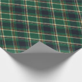 Classic Green Blue Yellow Plaid Pattern Holiday Geschenkpapier (Ecke)