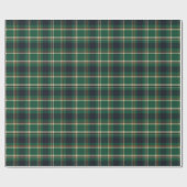 Classic Green Blue Yellow Plaid Pattern Holiday Geschenkpapier (Flach)