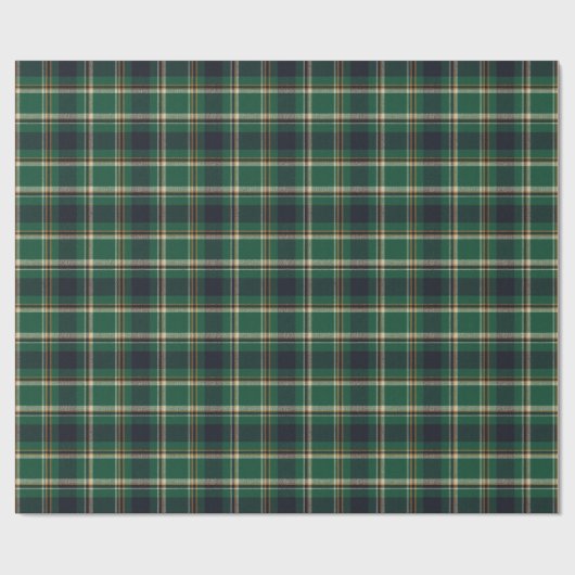 Classic Green Blue Yellow Plaid Pattern Holiday Geschenkpapier (Flach)