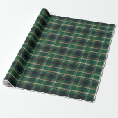 Classic Green Blue Yellow Plaid Pattern Holiday Geschenkpapier (Ungerollt)