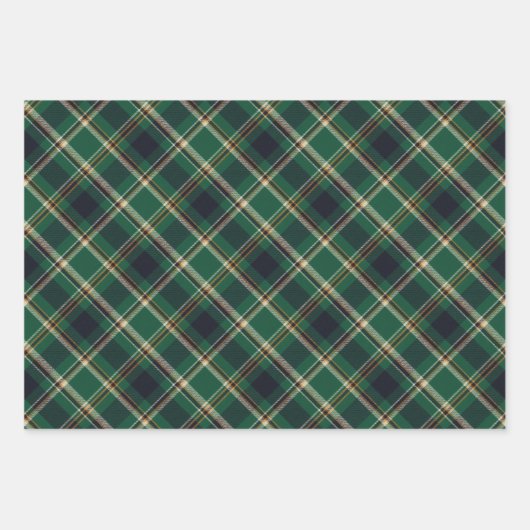 Classic Green Blue Yellow Plaid Pattern Holiday Geschenkpapier Set (Vorderseite 2)