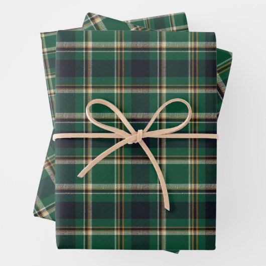 Classic Green Blue Yellow Plaid Pattern Holiday Geschenkpapier Set (Beispiel)