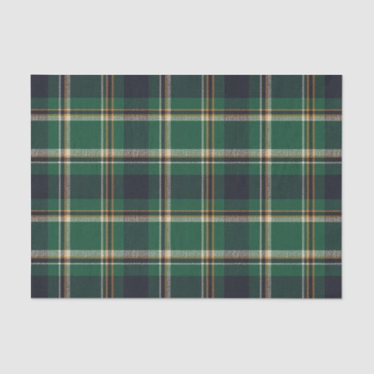 Classic Green Blue Yellow Plaid Pattern Holiday Seidenpapier (Vorderseite)