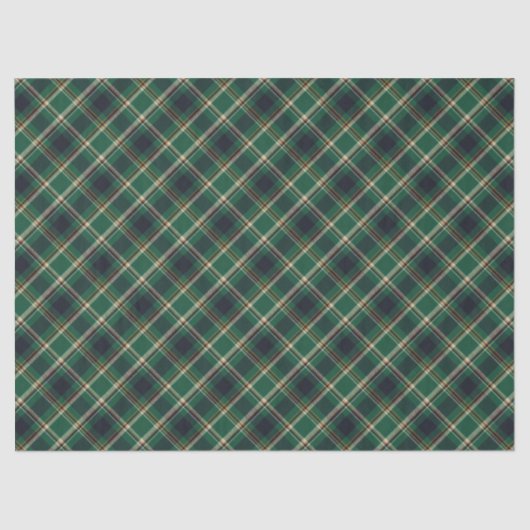 Classic Green Blue Yellow Plaid Pattern Holiday Seidenpapier (Vorderseite)
