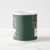 Classic Green Botanical Photo Christmas Mug Jumbo-Tasse (Vorderseite)