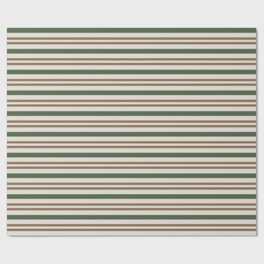 Classic Green, Brown Candy Canes Christmas Streife Geschenkpapier (Flach)