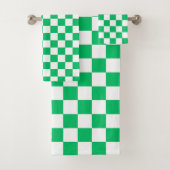 Classic green checkered  badhandtuch set (Insitu)