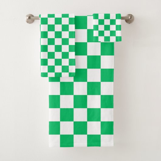 Classic green checkered  badhandtuch set (Insitu)
