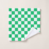 Classic green checkered  badhandtuch set (Waschlappen)