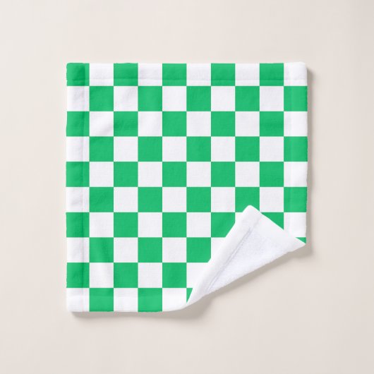 Classic green checkered  badhandtuch set (Waschlappen)