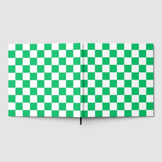Classic green checkered  gästebuch (Voll)