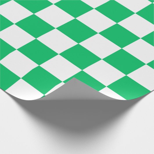 Classic green checkered  geschenkpapier (Ecke)