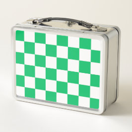 Classic green checkered  metall brotdose