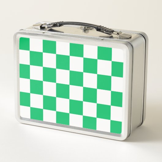 Classic green checkered  metall brotdose (Rückseite)