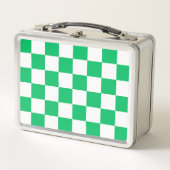 Classic green checkered  metall brotdose (Vorderseite)