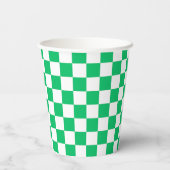 Classic green checkered  pappbecher (Rückseite)