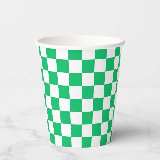 Classic green checkered  pappbecher (Rückseite)