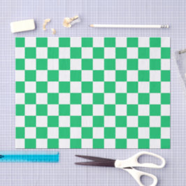 Classic green checkered  seidenpapier