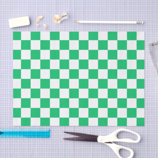 Classic green checkered  seidenpapier (Handwerk)