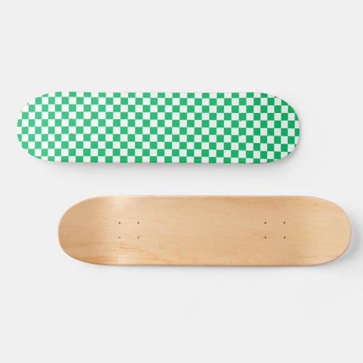 Classic green checkered  skateboard (Horizontal)