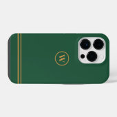 Classic Green Chic Custom Monogram iPhone Hülle (Rückseite (Horizontal))